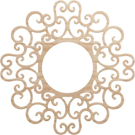 Ekena Millwork Reims Wood Fretwork Pierced Ceiling Medallion, Alder, 40"OD x 15 1/4"ID x 3/8"T CMWP40X40X0375REAL